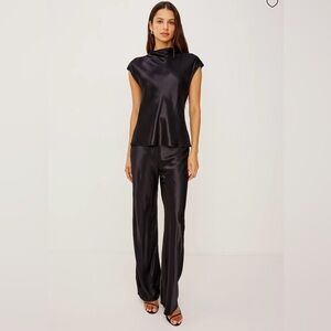 Rails - Loretta Top & Silvi Pant Set - Black - Satin